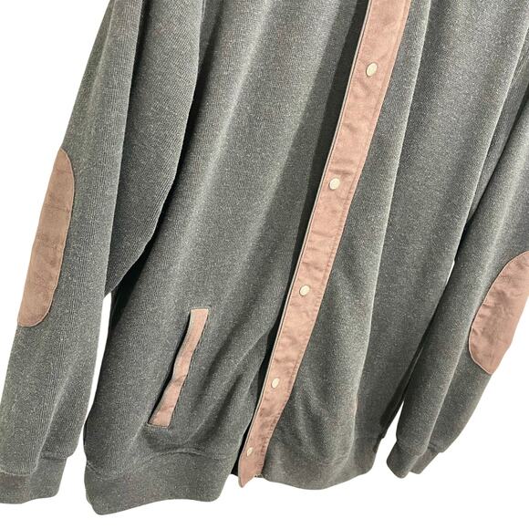 Vintage 90s Kinloch Anderson Knit Cardigan Sweater Faux Suede- Size Medium - Picture 3 of 10